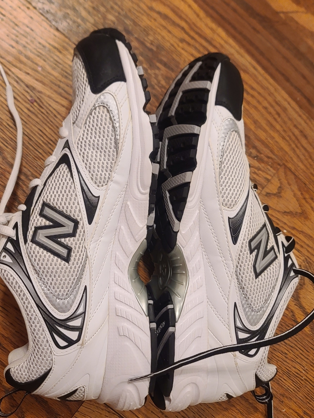 New Balance White and Black Athletic Sneakers